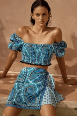 Agios Mini Wrap Skirt Grotto Blue