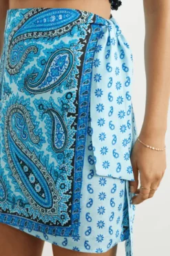Agios Mini Wrap Skirt Grotto Blue