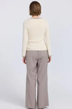 Aimee Combo Contrast Cardi Cream