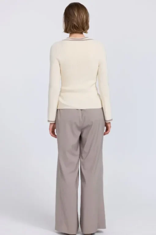 Aimee Combo Contrast Cardi Cream