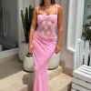Akio Maxi Dress Peony Pink