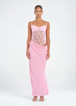 Akio Maxi Dress Peony Pink
