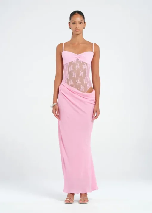 Akio Maxi Dress Peony Pink