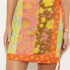 Alvita Wrap Mini Skirt Melon Patchwork