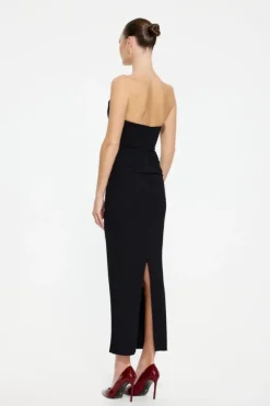 Astor Strapless Midi Dress Black