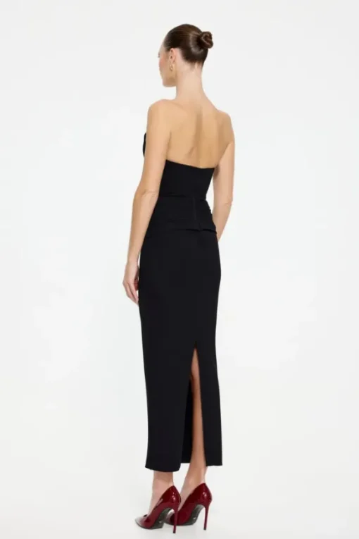 Astor Strapless Midi Dress Black