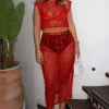 Astrid Lace Top Red