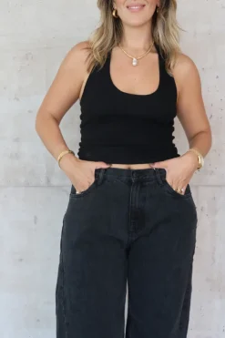Bella Halter Tank Black