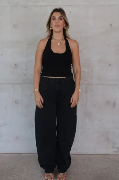 Bella Halter Tank Black