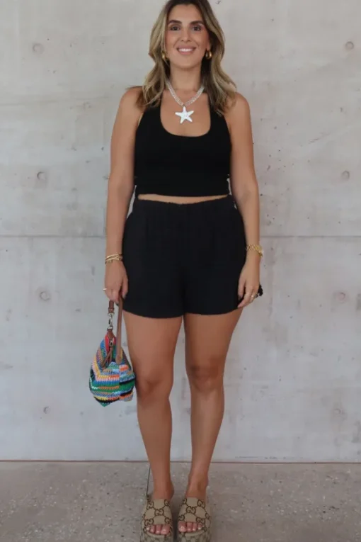 Bella Halter Tank Black
