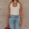 Bella Halter Tank White