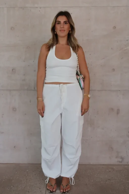 Bella Halter Tank White