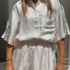 Big Shirt With Stripe Cream/Viceroy Stripe