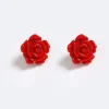 Blood Rose Studs Red Rose