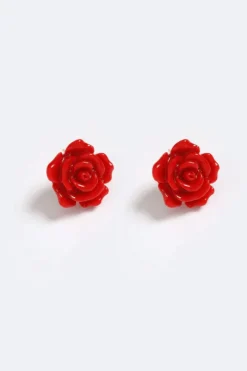 Blood Rose Studs Red Rose