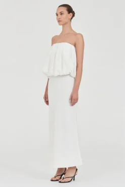 Bubble Linen Top White