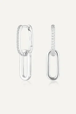 Celine Earrings Silver Pavé