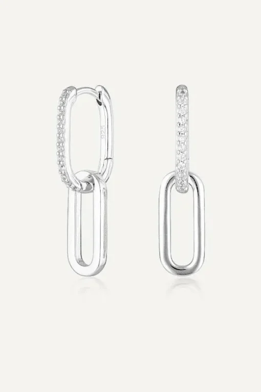 Celine Earrings Silver Pavé