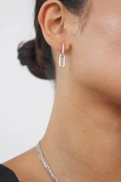 Celine Earrings Silver Pavé