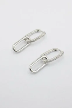 Celine Earrings Silver Pavé