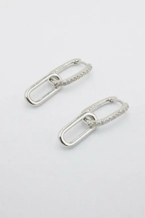 Celine Earrings Silver Pavé