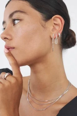 Celine Earrings Silver Pavé