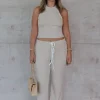 Charlie Pant Sand/White