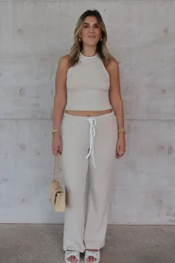 Charlie Pant Sand/White