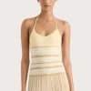 Citara Halter Top Butter Stripe