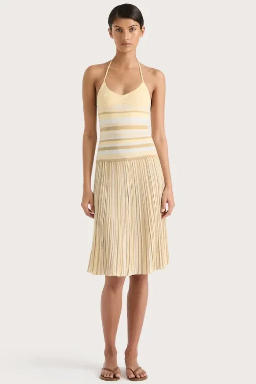 Citara Halter Top Butter Stripe