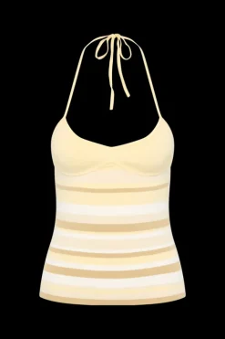 Citara Halter Top Butter Stripe