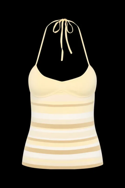 Citara Halter Top Butter Stripe