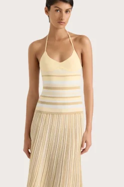 Citara Halter Top Butter Stripe