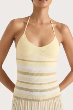 Citara Halter Top Butter Stripe