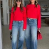 Claudia Long Sleeve Top Red