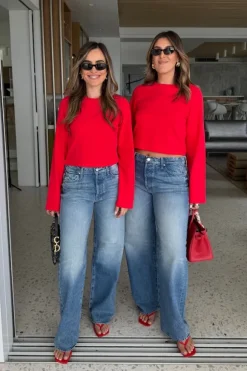 Claudia Long Sleeve Top Red