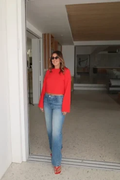 Claudia Long Sleeve Top Red