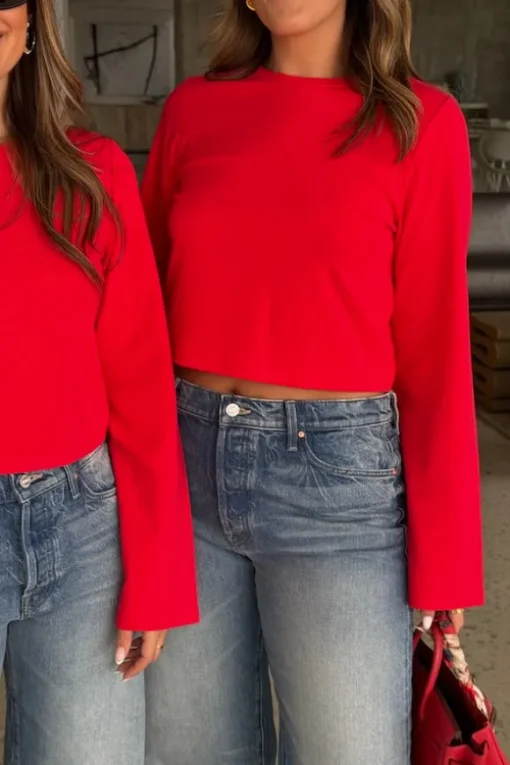 Claudia Long Sleeve Top Red