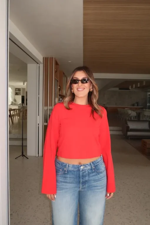 Claudia Long Sleeve Top Red