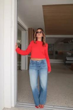 Claudia Long Sleeve Top Red