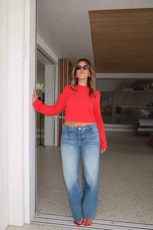 Claudia Long Sleeve Top Red