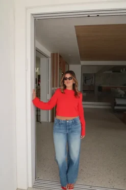 Claudia Long Sleeve Top Red