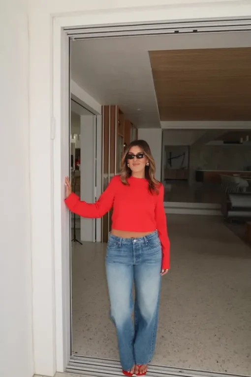 Claudia Long Sleeve Top Red