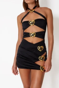 Coupe Heart Cut Out Mini Skirt Black