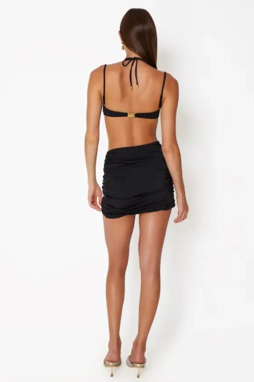 Coupe Heart Cut Out Mini Skirt Black