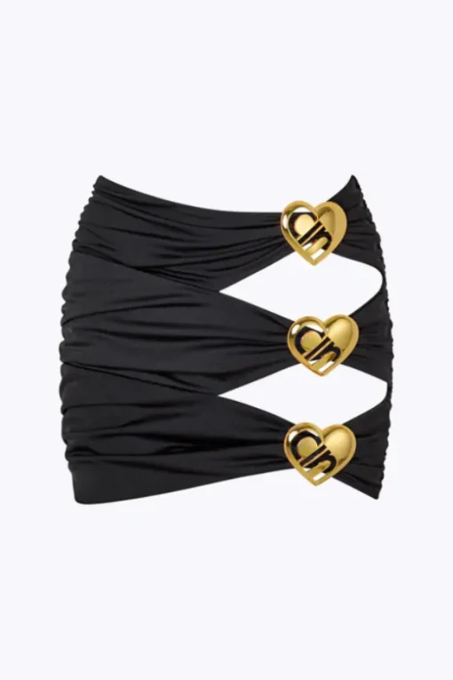 Coupe Heart Cut Out Mini Skirt Black