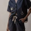 Del Mar Shirt Set Charcoal