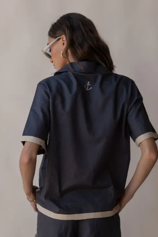 Del Mar Shirt Set Charcoal