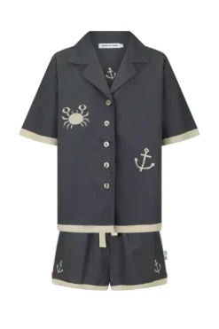 Del Mar Shirt Set Charcoal