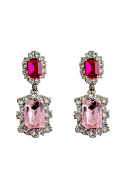 Dynasty Angelina Fuchsia/Baby Pink Earrings